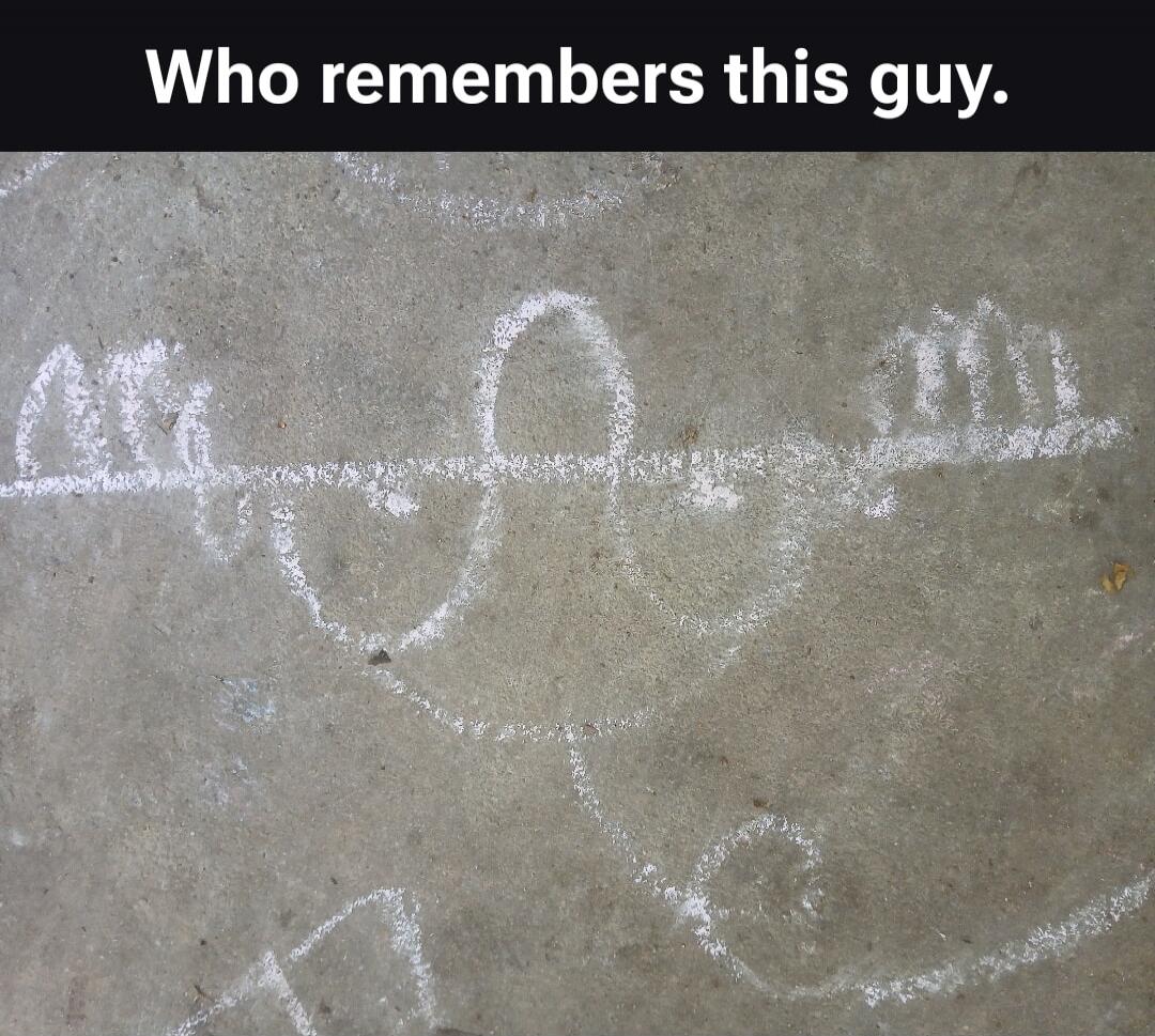 Who remembers this guy. A crude chalk drawing of a stick figure with an exaggerated penis on concrete.