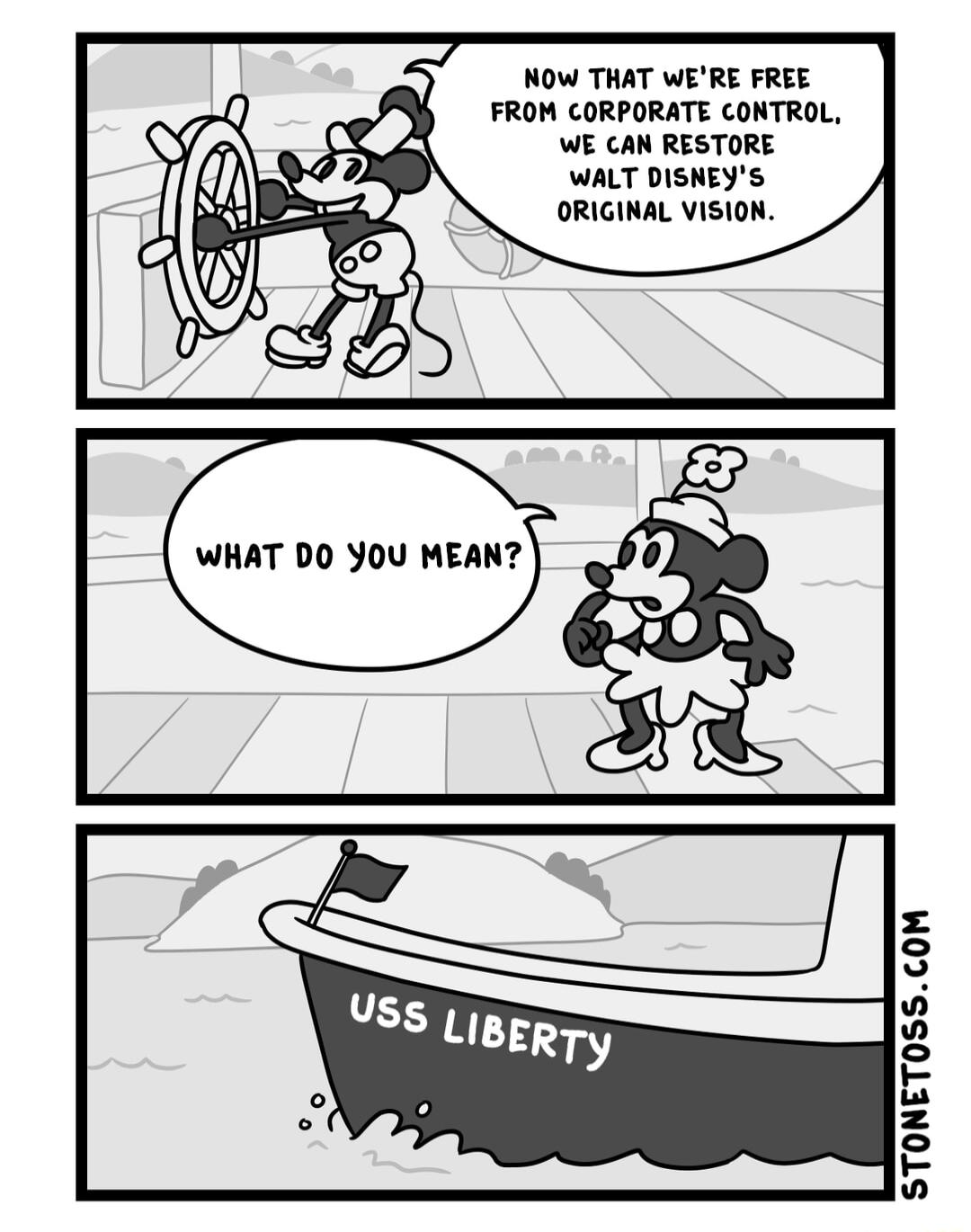 NOW THAT WERE FREE FROM CORPORATE CONTROL WE CAN RESTORE WALT DISNEYS ORIGINAL VISION S v S H I