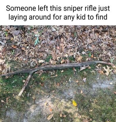 Someone left this sniper rifle just laying around for any kid to find