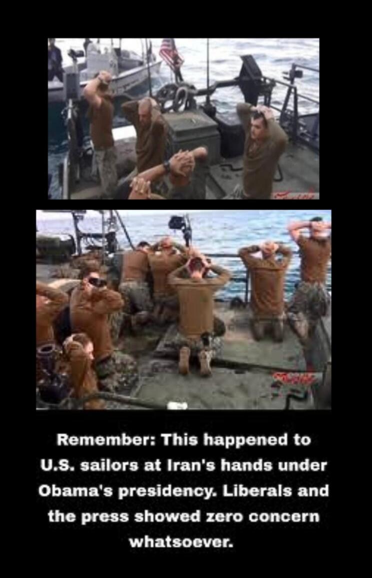 Remember: This happened to U.S. sailors at Iran's hands under Obama's presidency. Liberals and the press showed zero concern whatsoever.