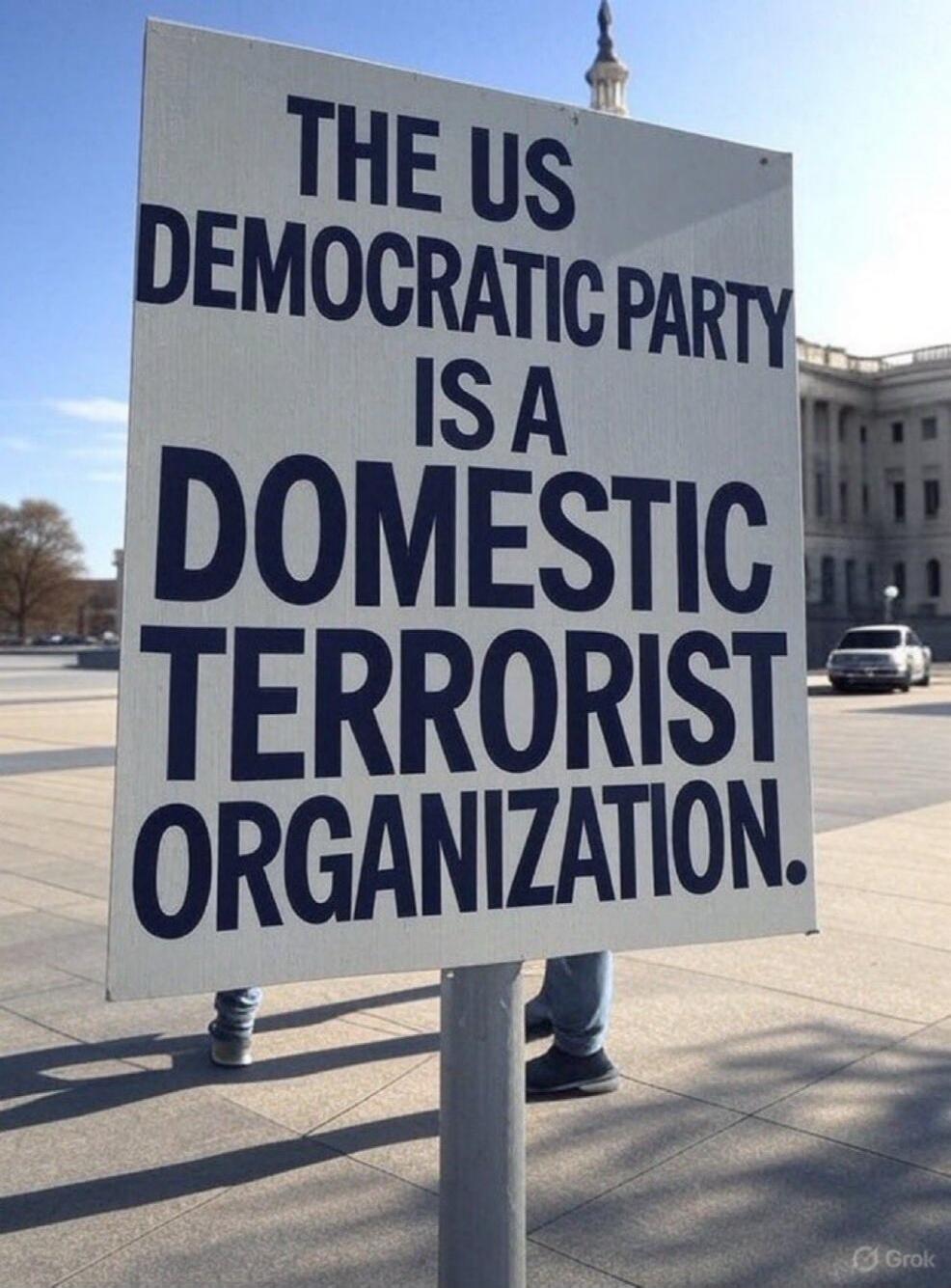 THE US DEMOCRATIC PARTY IS A DOMESTIC TERRORIST ORGANIZATION.