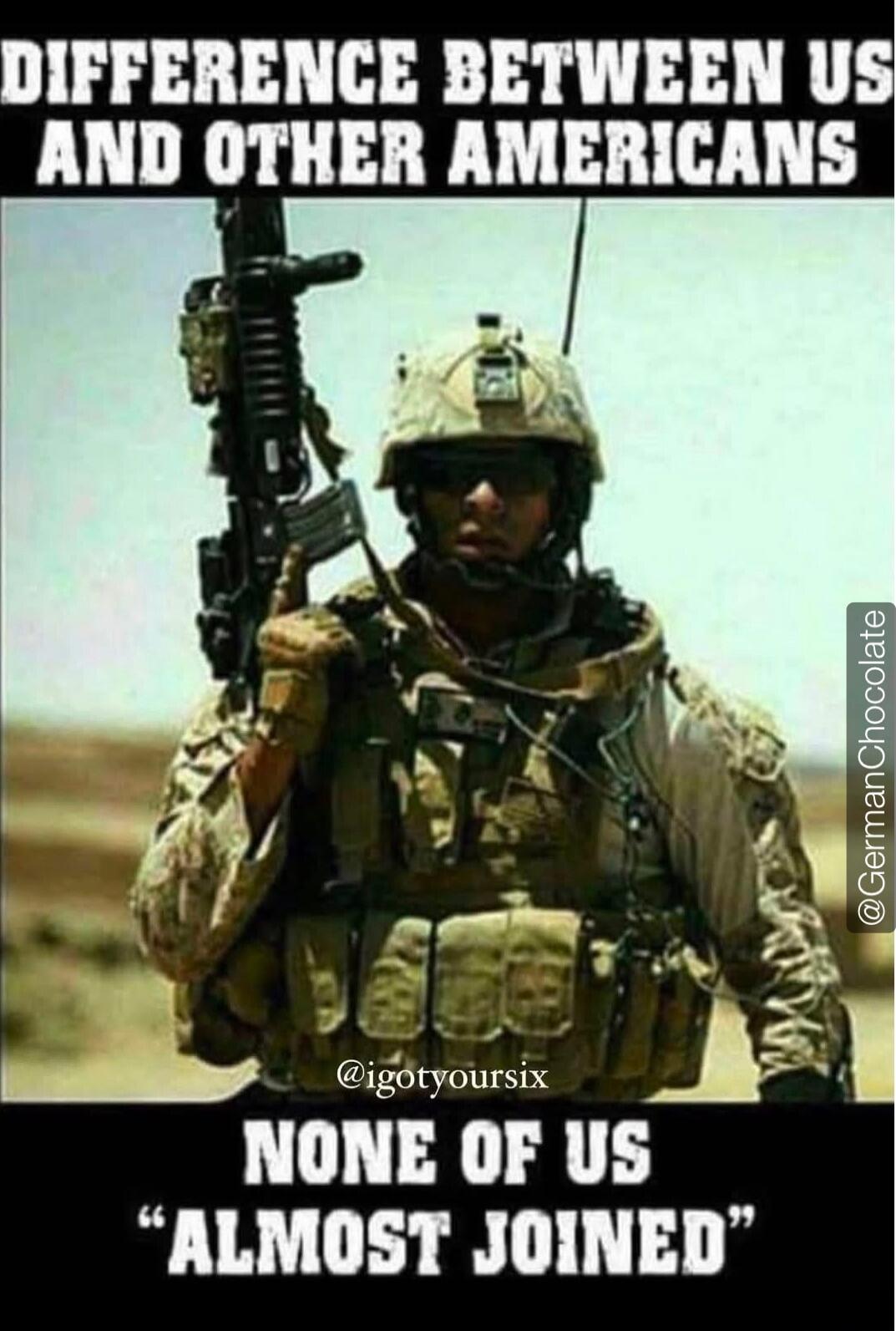 DIFFERENCE BETWEEN US AND OTHER AMERICANS NONE OF US 'ALMOST JOINED'