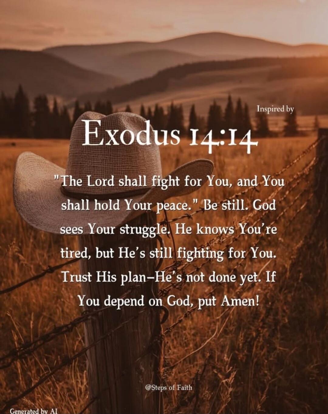 Inspired by Exodus 14:14. 