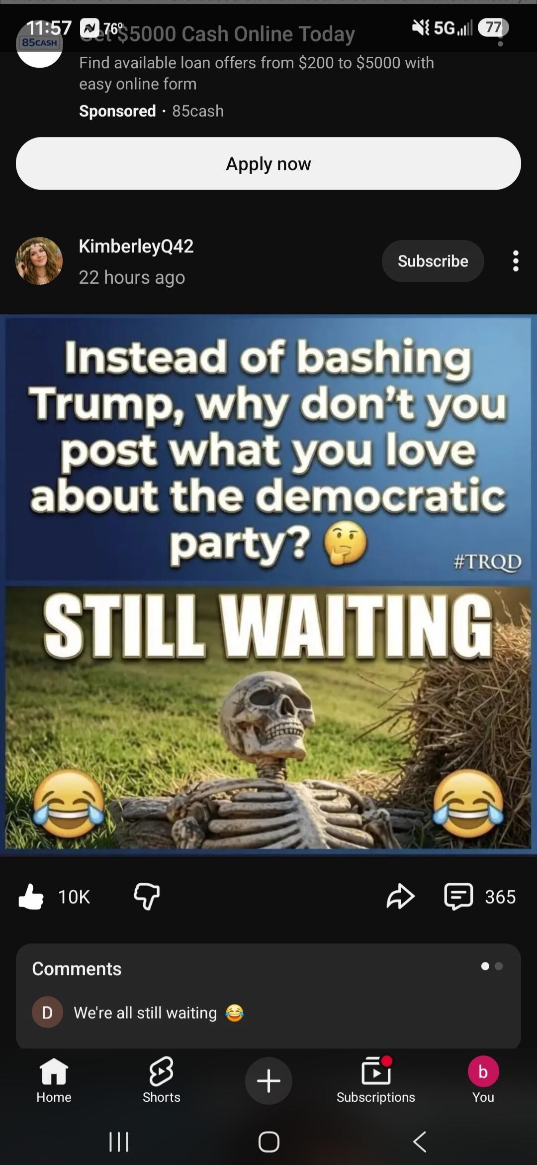 Instead of bashing Trump, why don't you post what you love about the democratic party? STILL WAITING. We're all still waiting.