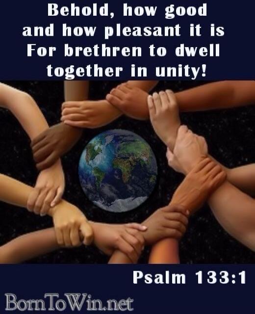 Behold, how good and how pleasant it is For brethren to dwell together in unity! Psalm 133:1 BornToWin.net