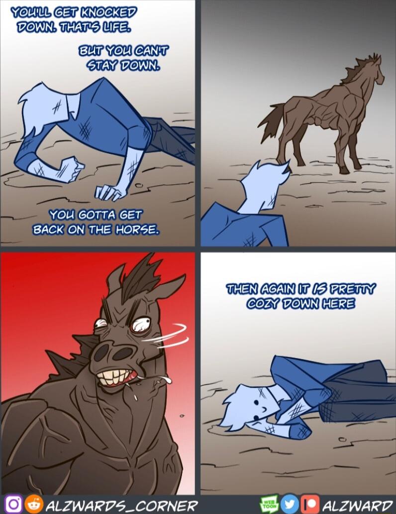 YOUGOTTAGET BACK ON THE HORSE TR RO 7 5 G ozgronLieee B ALzwArRDS_CORNER B azwarr