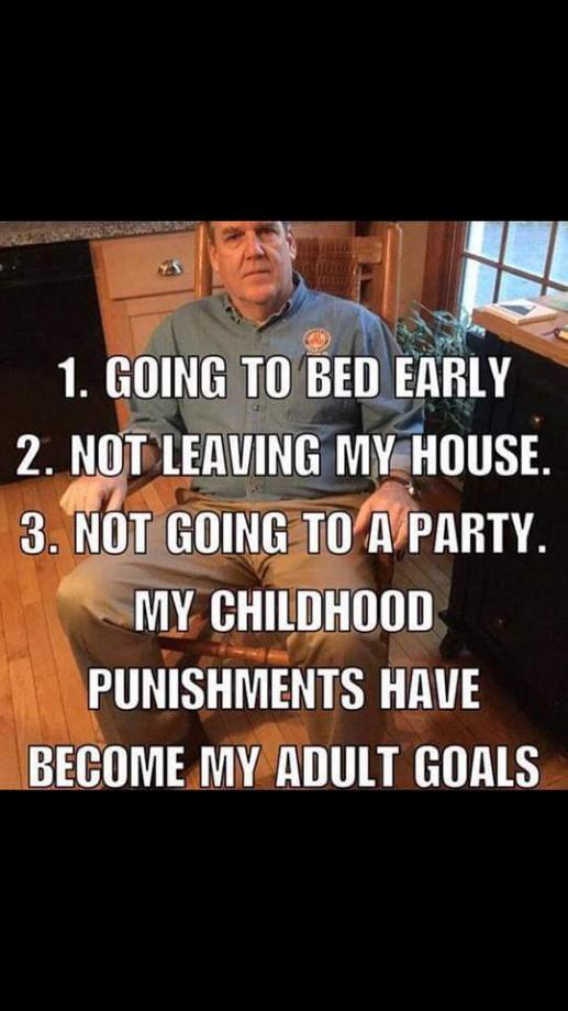 I 1 aommm BED EARLY 2 NOT LEAVING MYGHOUSE L I 3 NOTGOINGTOWPARTY 1Y CHILDHOOD NG T BECOMEIVADULT GOALS