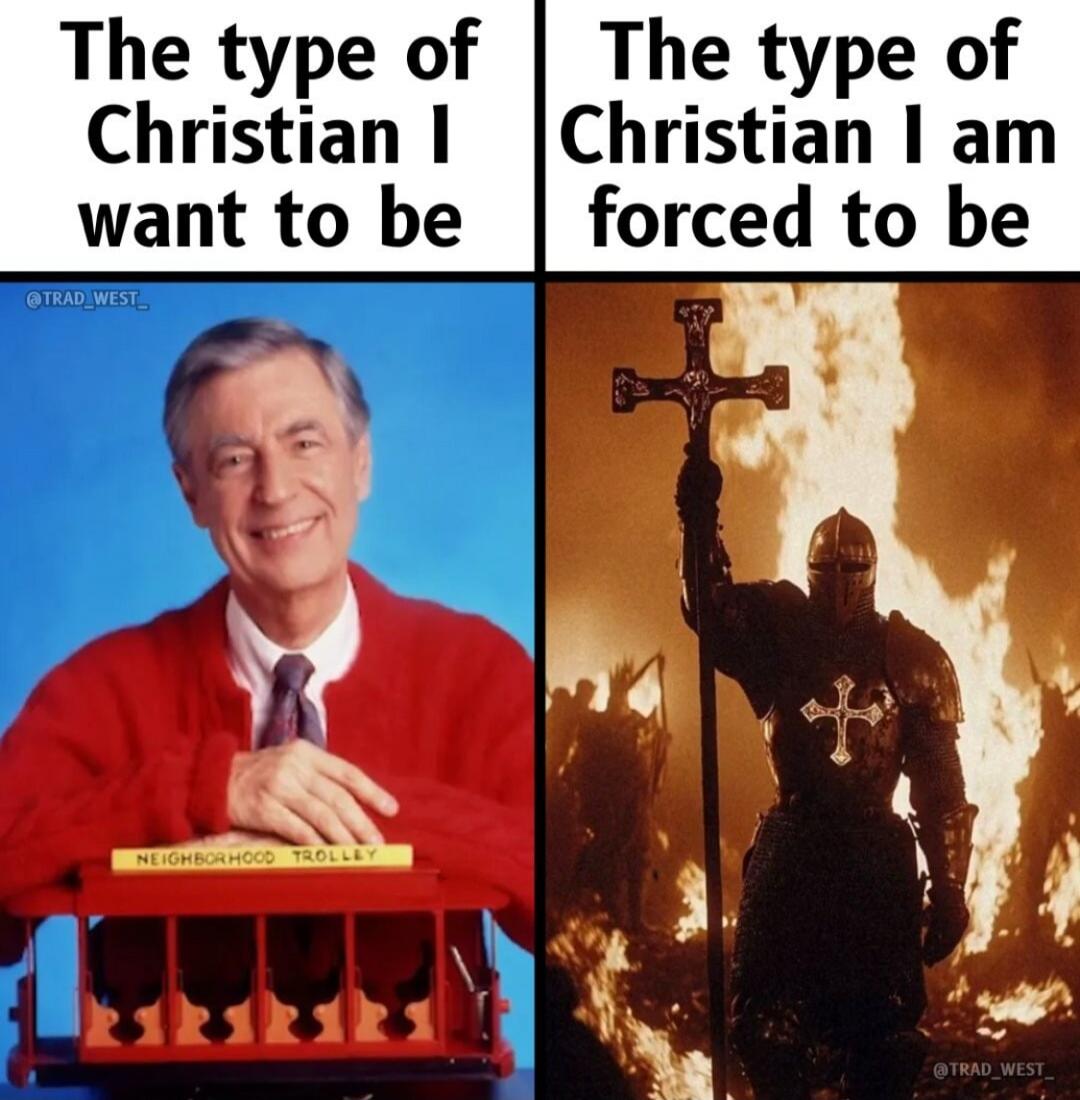 The type of Christian I want to be
The type of Christian I am forced to be