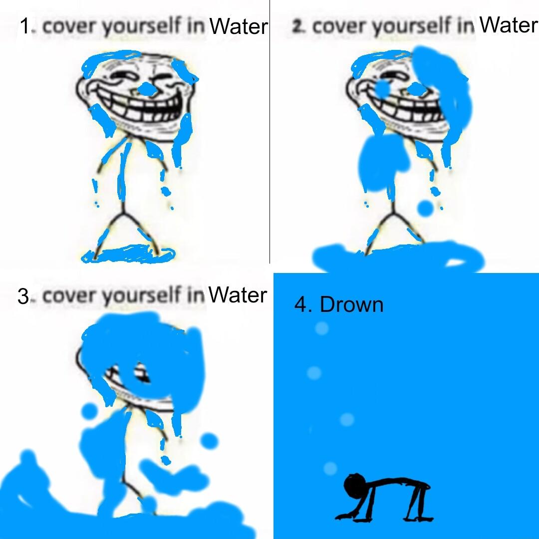 1 cover yourself in Water 2 cover yourself in Water e 3 cover yourself in Water RARSESIS G o N b