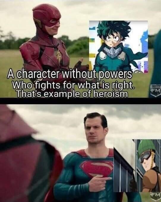 A character withoutipowersfs Wihe ghts forgwhatlisinights Tihatsexamplelofiheraism N