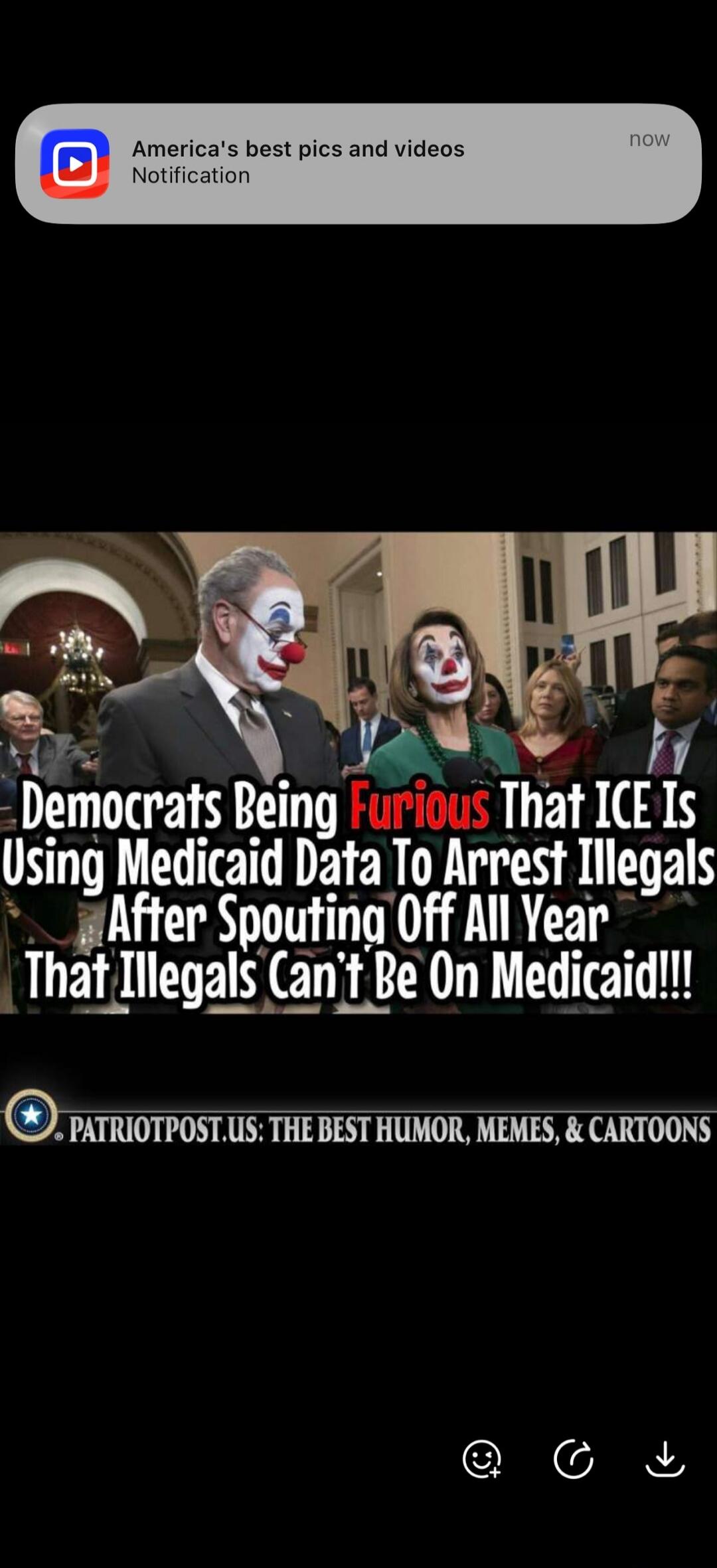 America's best pics and videos Notification now. Democrats Being Furious That ICE Is Using Medicaid Data To Arrest Illegals After Spouting Off All Year That Illegals Can't Be On Medicaid!!! PATRIOTPOST.US: THE BEST HUMOR, MEMES, & CARTOONS