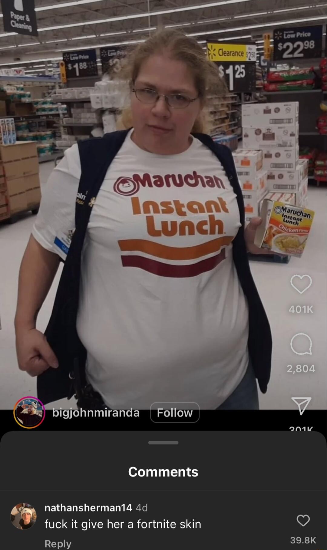 Comments r nathansherman14 4d fuck it give her a fortnite skin V Reply 398K