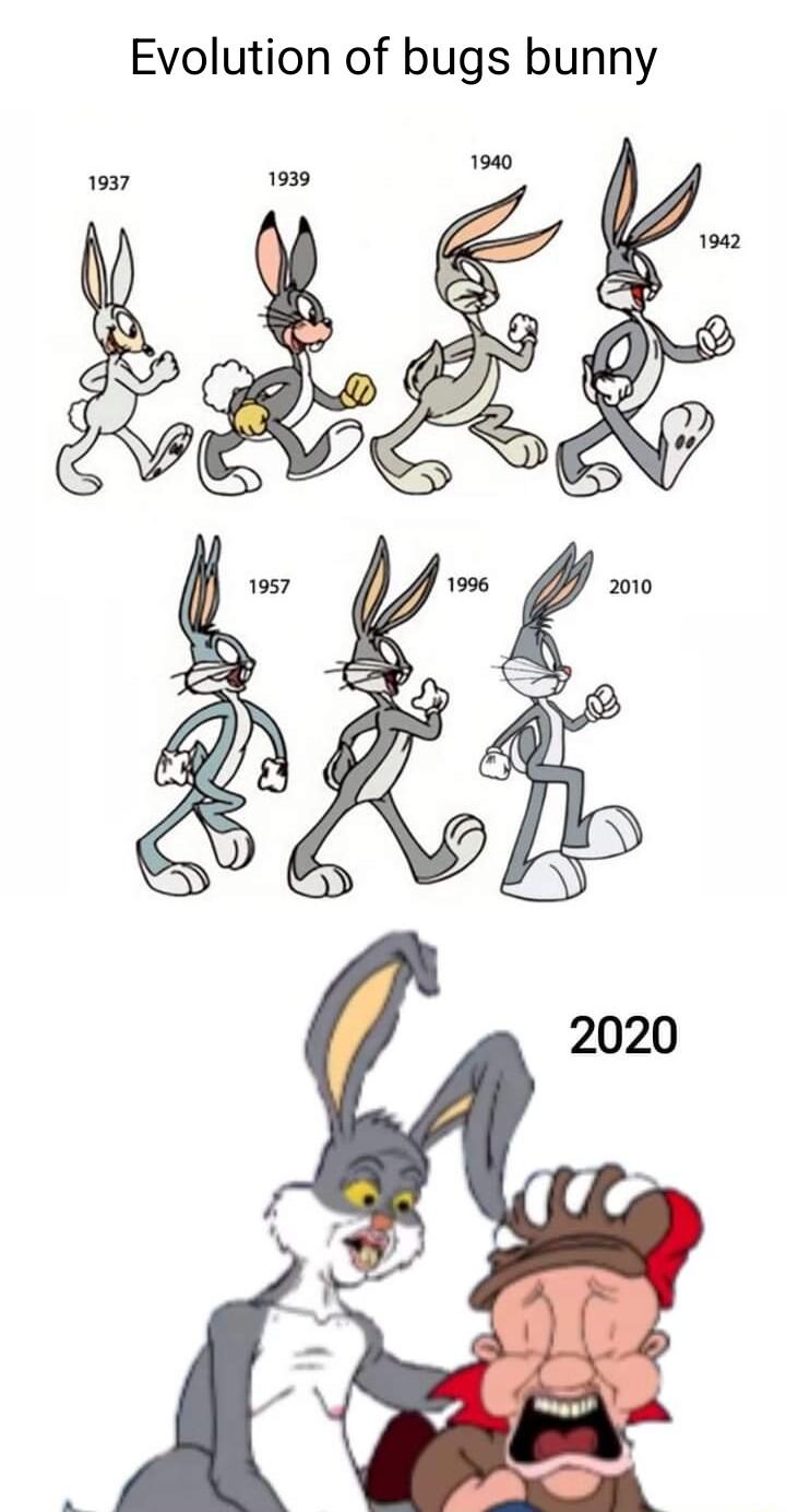 Evolution of bugs bunny