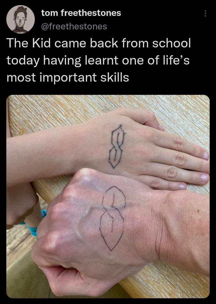 tom freethestones freett s TPTe RETNENET G felh Tl Tele today having learnt one of lifes most important skills