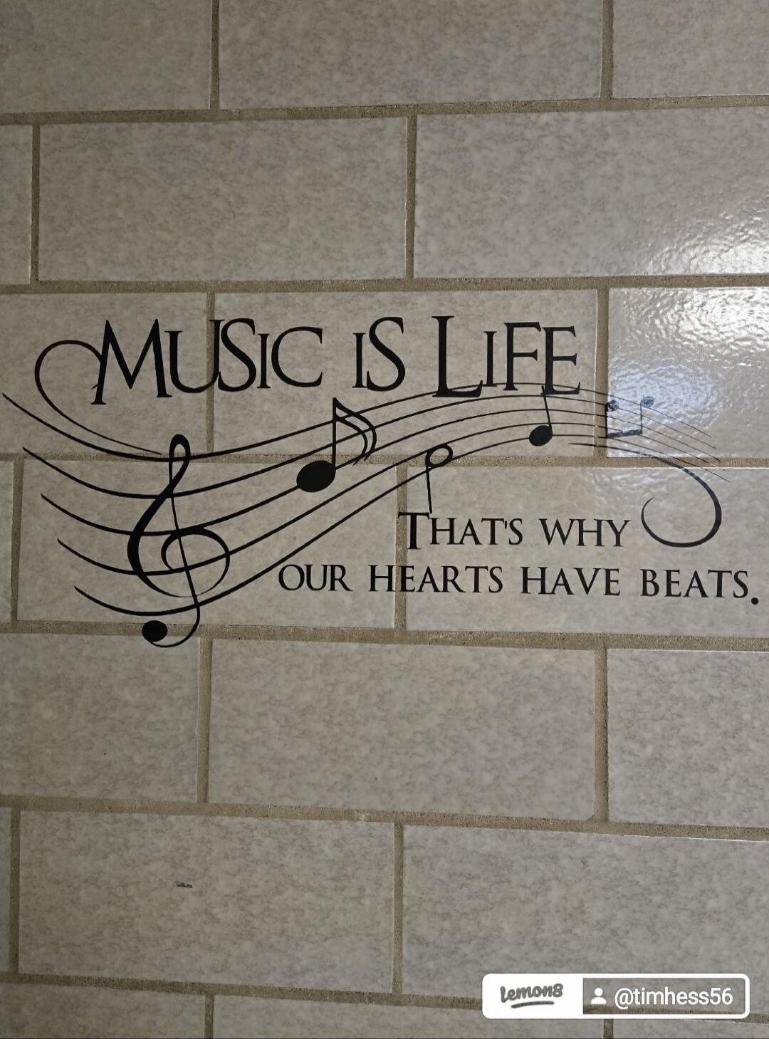 MUSIC IS LIFE THAT'S WHY OUR HEARTS HAVE BEATS.