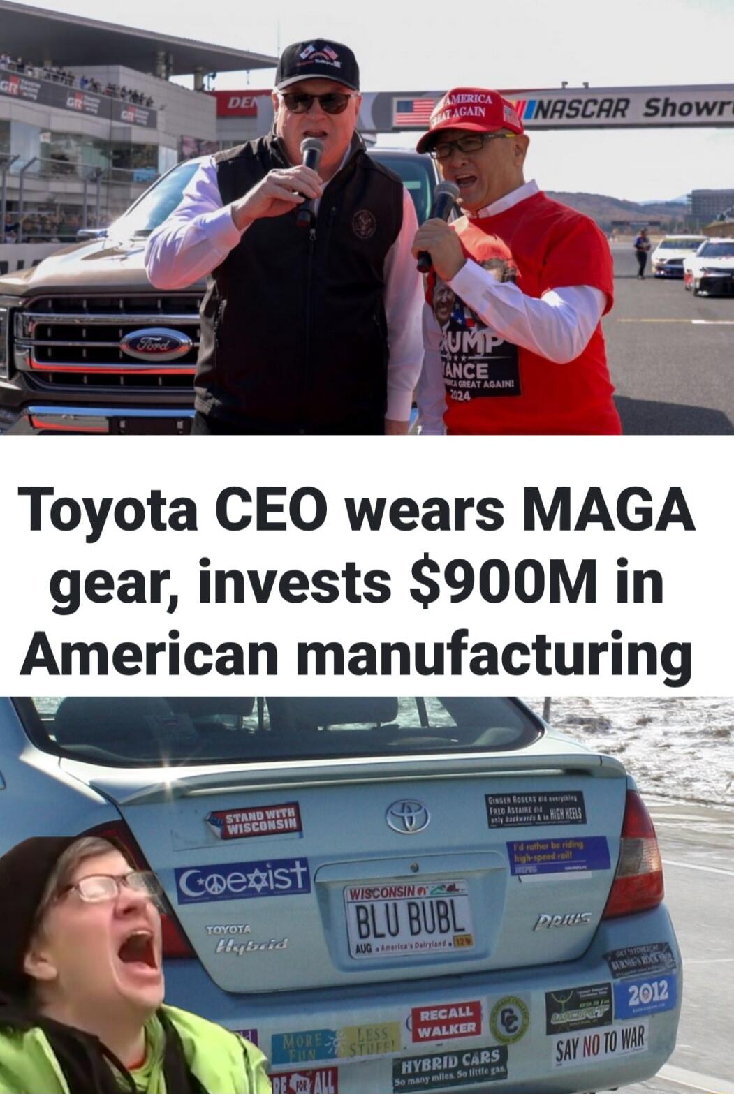 Toyota CEO wears MAGA gear, invests $900M in American manufacturing