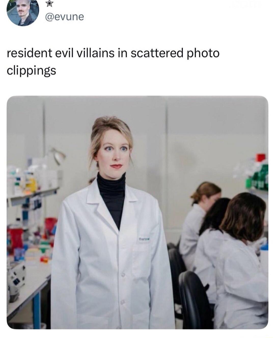 @evune resident evil villains in scattered photo clippings
