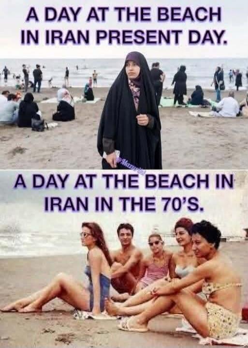 A DAY AT THE BEACH IN IRAN PRESENT DAY. A DAY AT THE BEACH IN IRAN IN THE 70'S.