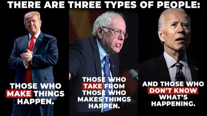THERE ARE THREE TYPES OF PEOPLE: THOSE WHO MAKE THINGS HAPPEN. THOSE WHO TAKE FROM THOSE WHO MAKES THINGS HAPPEN. AND THOSE WHO DON'T KNOW WHAT'S HAPPENING.
