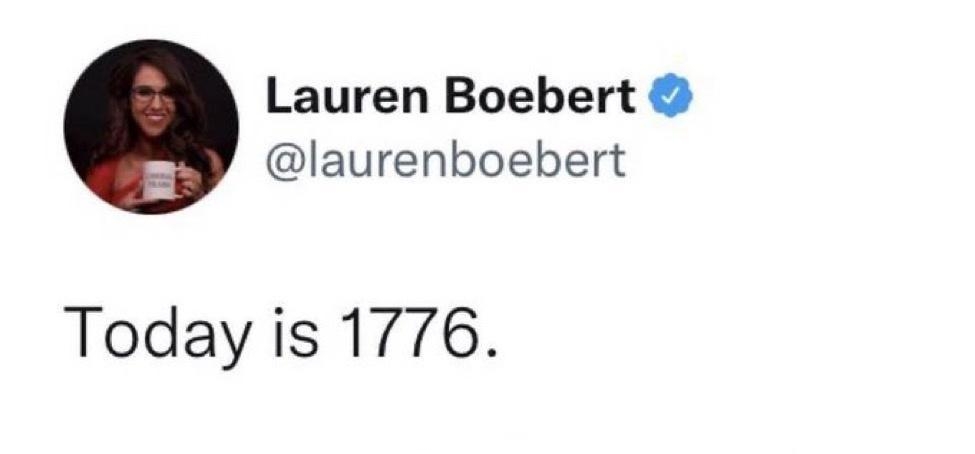 Lauren Boebert laurenboebert Today is 1776 830 AM 1621 Twitter for iPhone
