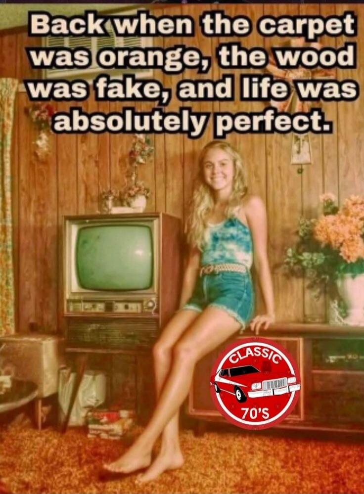 Back when the carpet was orange, the wood was fake, and life was absolutely perfect.