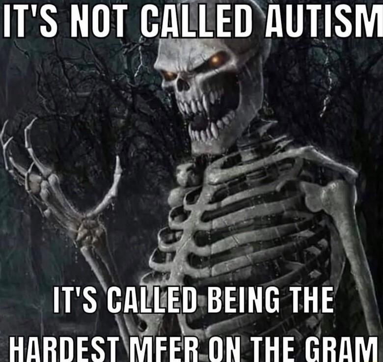 ITS NOT CALLED AUTISM w e W Y ITs CllEBElNG THE Y HHBDEST MFER ON THE GRAM
