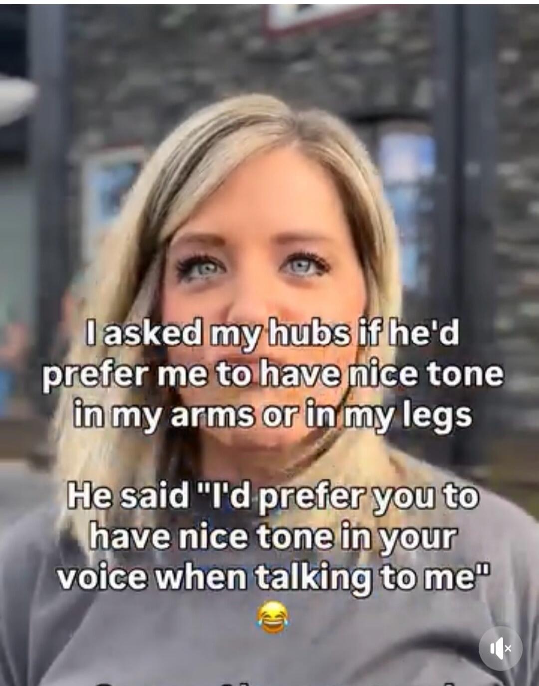 I asked my hubs if he'd prefer me to have nice tone in my arms or in my legs. He said 