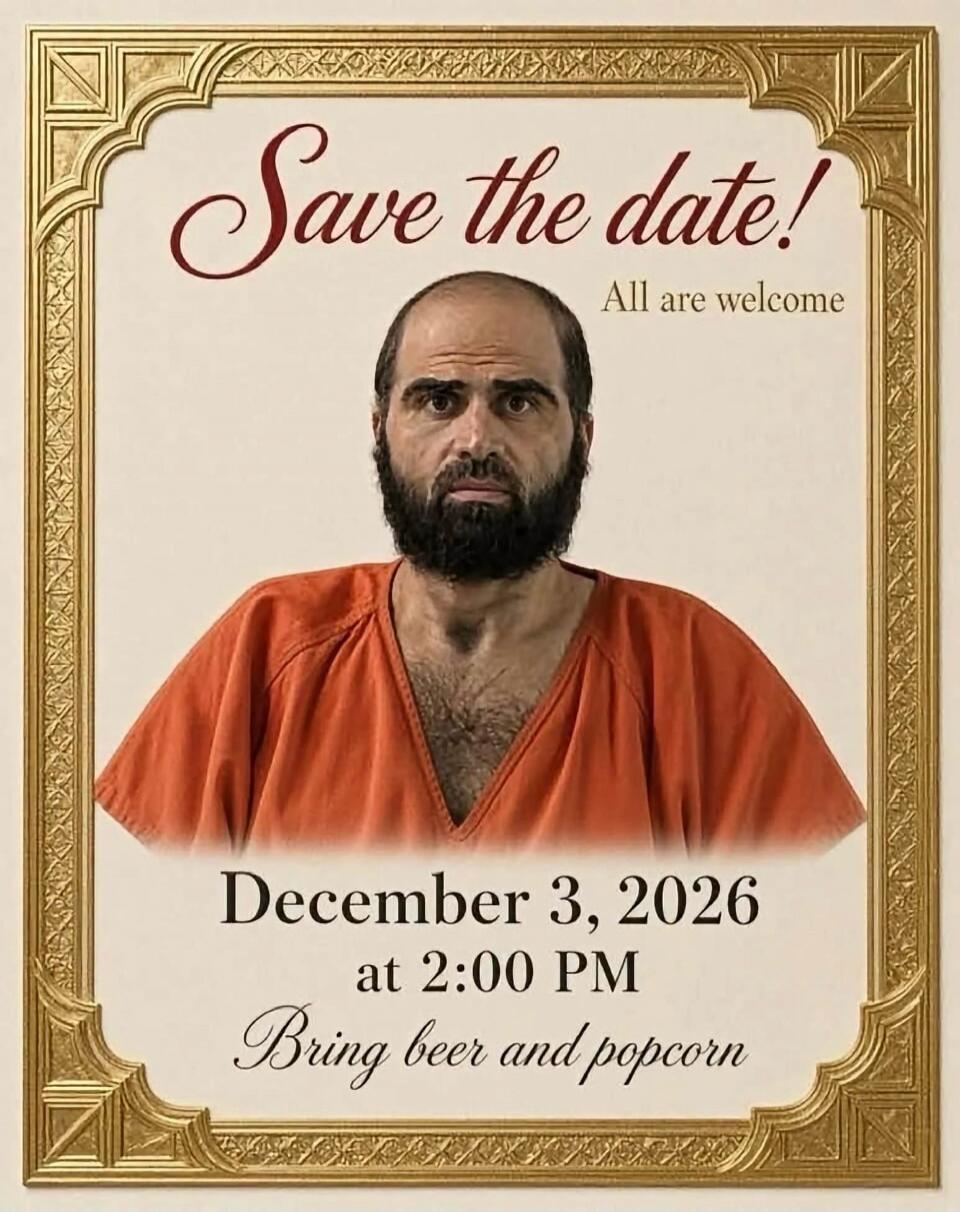 Save the date! All are welcome December 3, 2026 at 2:00 PM Bring beer and popcorn