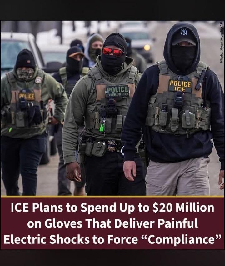 Photo: Ryan Murphy/AP POLICE FEDERAL OFFICER POLICE ICE ICE Plans to Spend Up to $20 Million on Gloves That Deliver Painful Electric Shocks to Force 