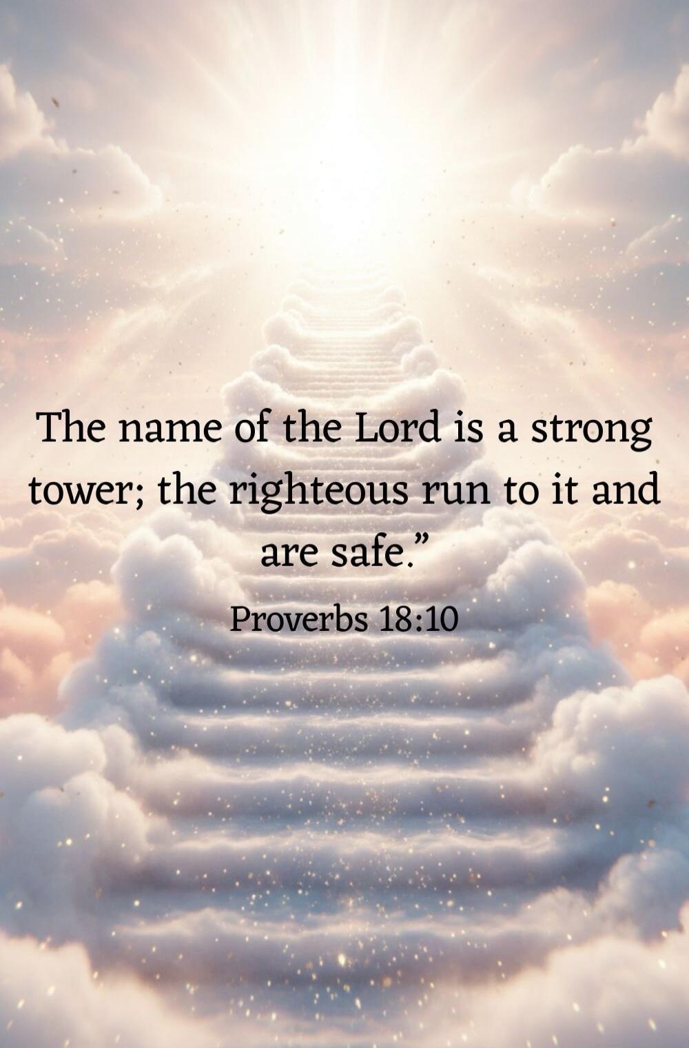 The name of the Lord is a strong tower; the righteous run to it and are safe.