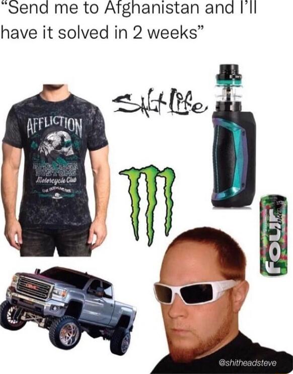 Send me to Afghanistan and Ill have it solved in 2 weeks