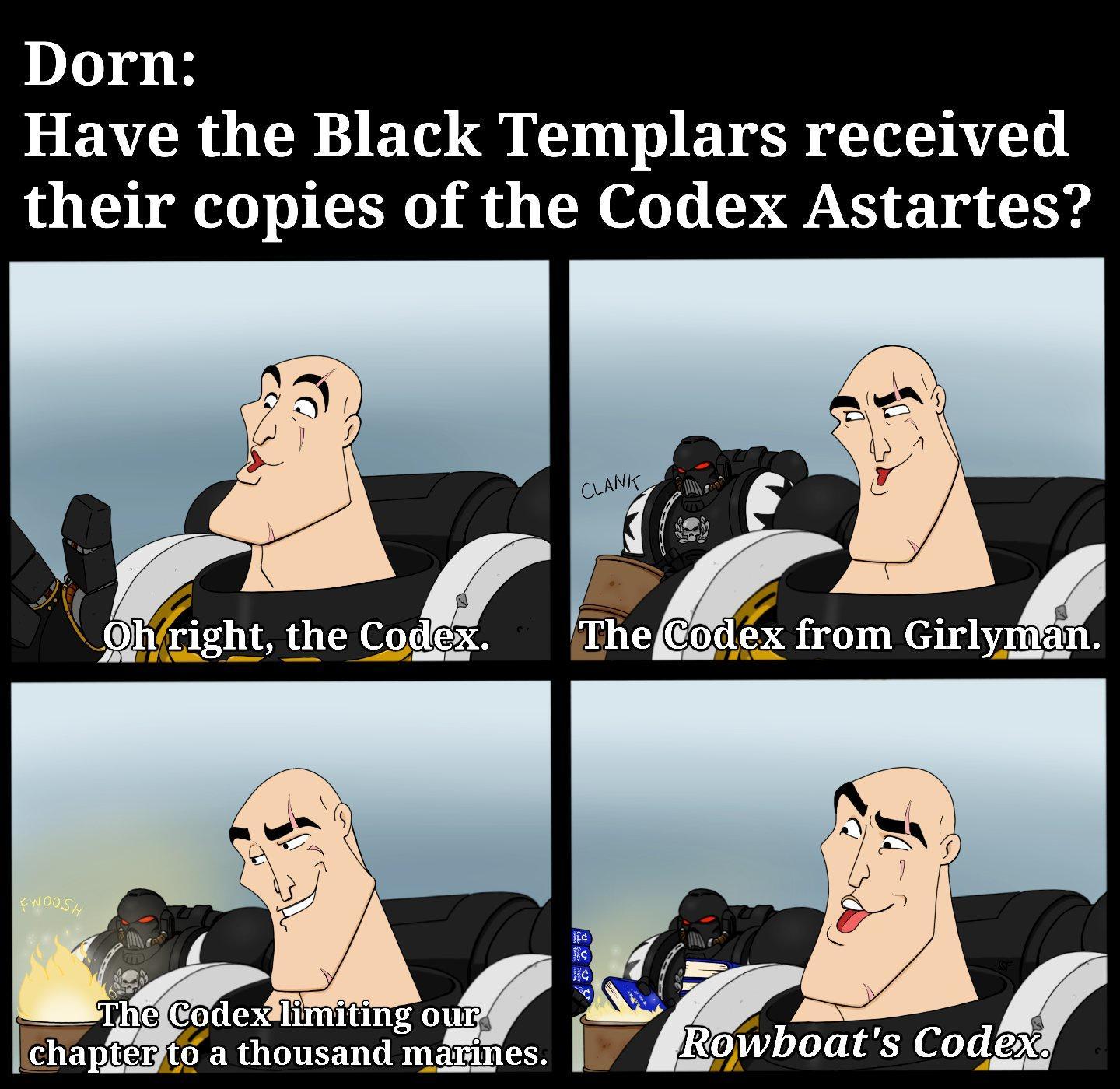 Dorn S EVCRT R ET D 0 EVER vl their copies of the Codex Astartes B eCode OJ Sy f chapferto a thousand matines JRowboats Codgxa i