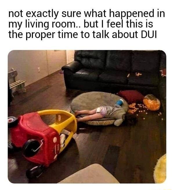 not exactly sure what happened in my living room but feel this is the proper time to talk about DUI