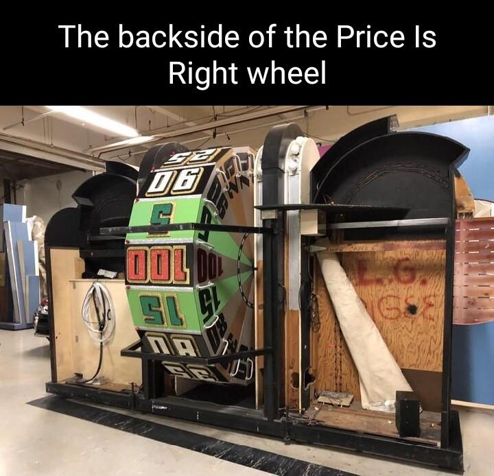 The backside of the Price Is Right wheel