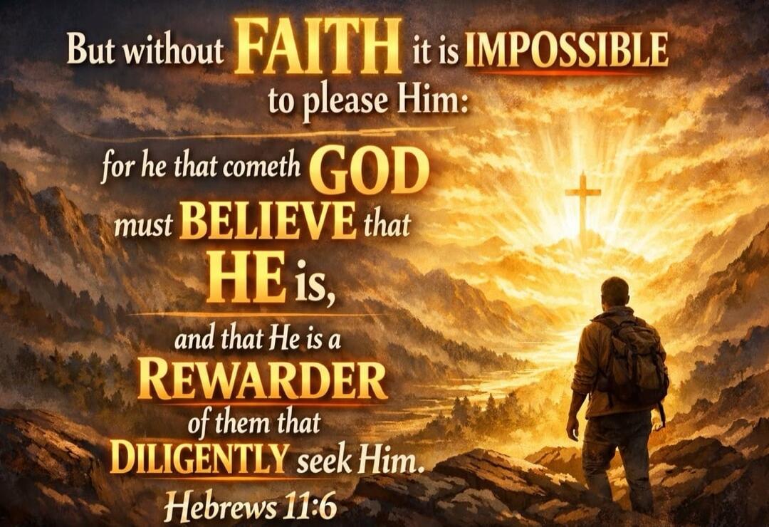 But without FAITH it is IMPOSSIBLE to please Him: for he that cometh GOD must BELIEVE that HE is, and that He is a REWARDER of them that DILIGENTLY seek Him. Hebrews 11:6