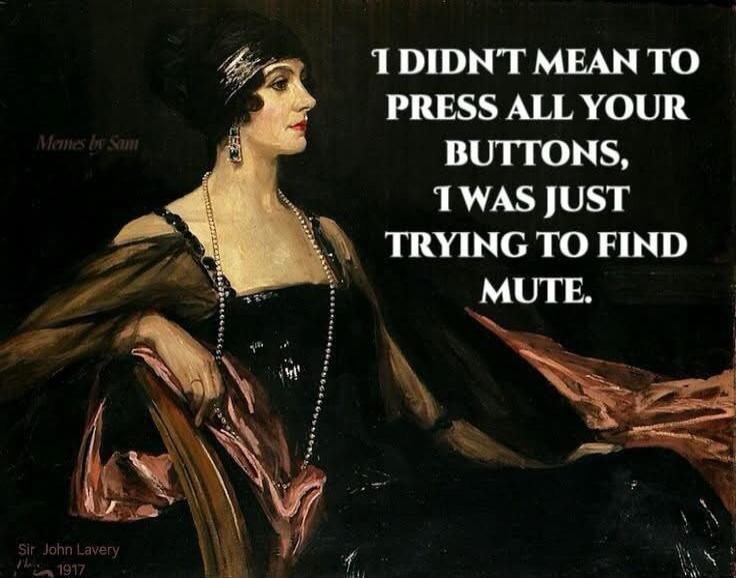 I DIDN'T MEAN TO PRESS ALL YOUR BUTTONS, I WAS JUST TRYING TO FIND MUTE.