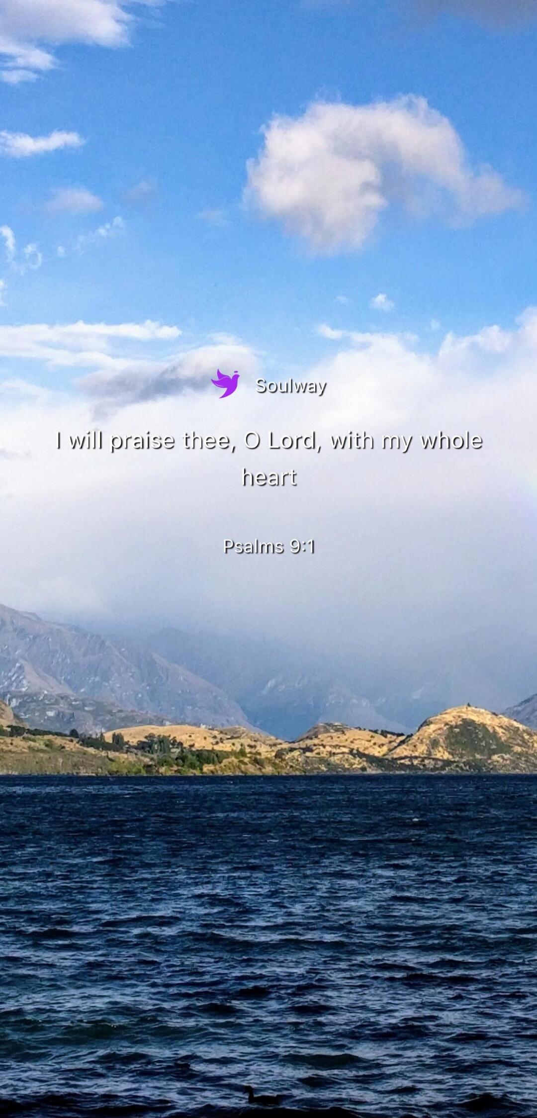Soulway I will praise thee, O Lord, with my whole heart Psalms 9:1