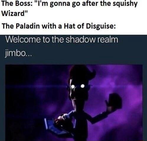 The Boss Im gonna go after the squishy Wizard The Paladin with a Hat of Disguise Welcome to the shadow realm jimbo
