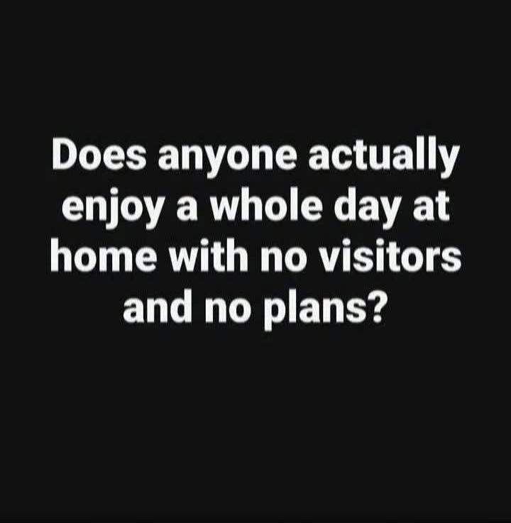 Does anyone actually enjoy a whole day at home with no visitors and no plans?