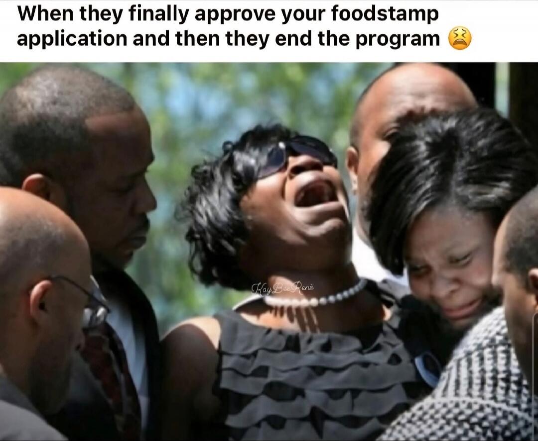 When they finally approve your foodstamp application and then they end the program 😫