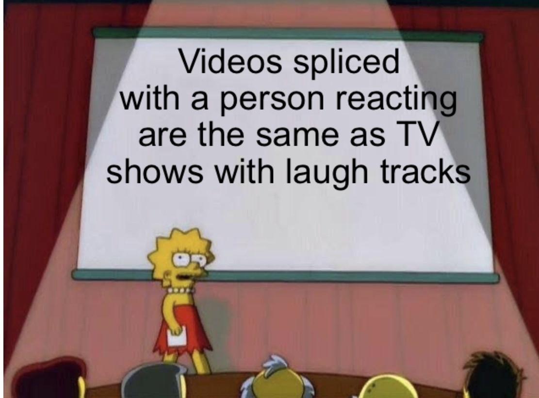 Videos spliced with a person reacting