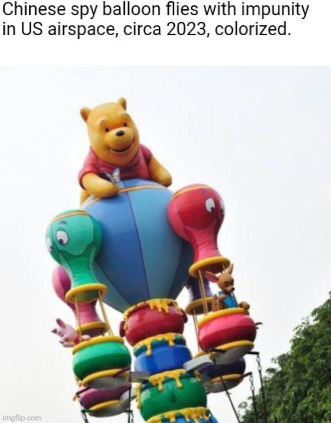 Chinese spy balloon flies with impunity in US airspace circa 2023 colorized