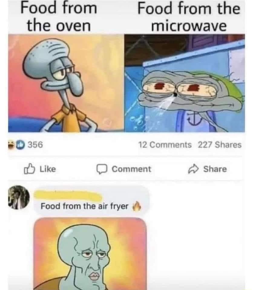 Food from Food from the the oven microwave 0356 12 Comments 227 Shares oY Like D comment Share m Food from the air fryer