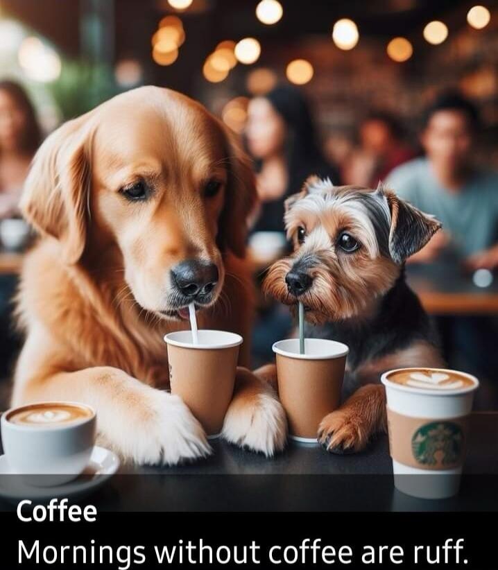 Coffee. Mornings without coffee are ruff.