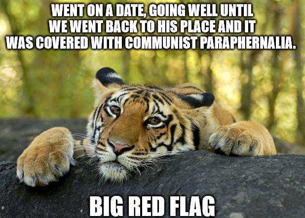 WENTON A DATE GOING WELL UNTIL WEWENTBACKTOHIS PLACEAND IT WAS COVERED WITH COMMUNIST PARAPHERNALIA