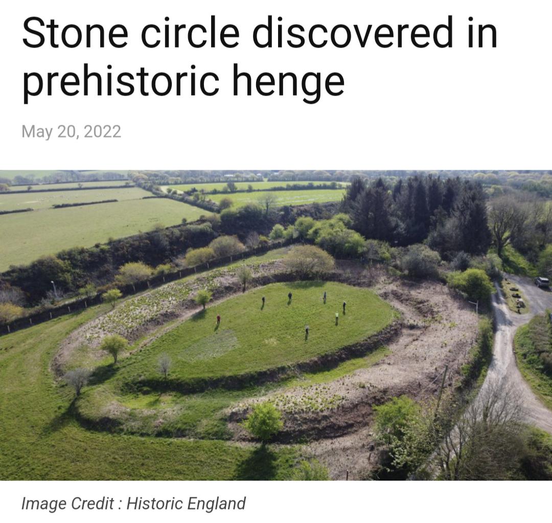 Stone circle discovered in prehistoric henge May 20 2022 Image Credit Historic England