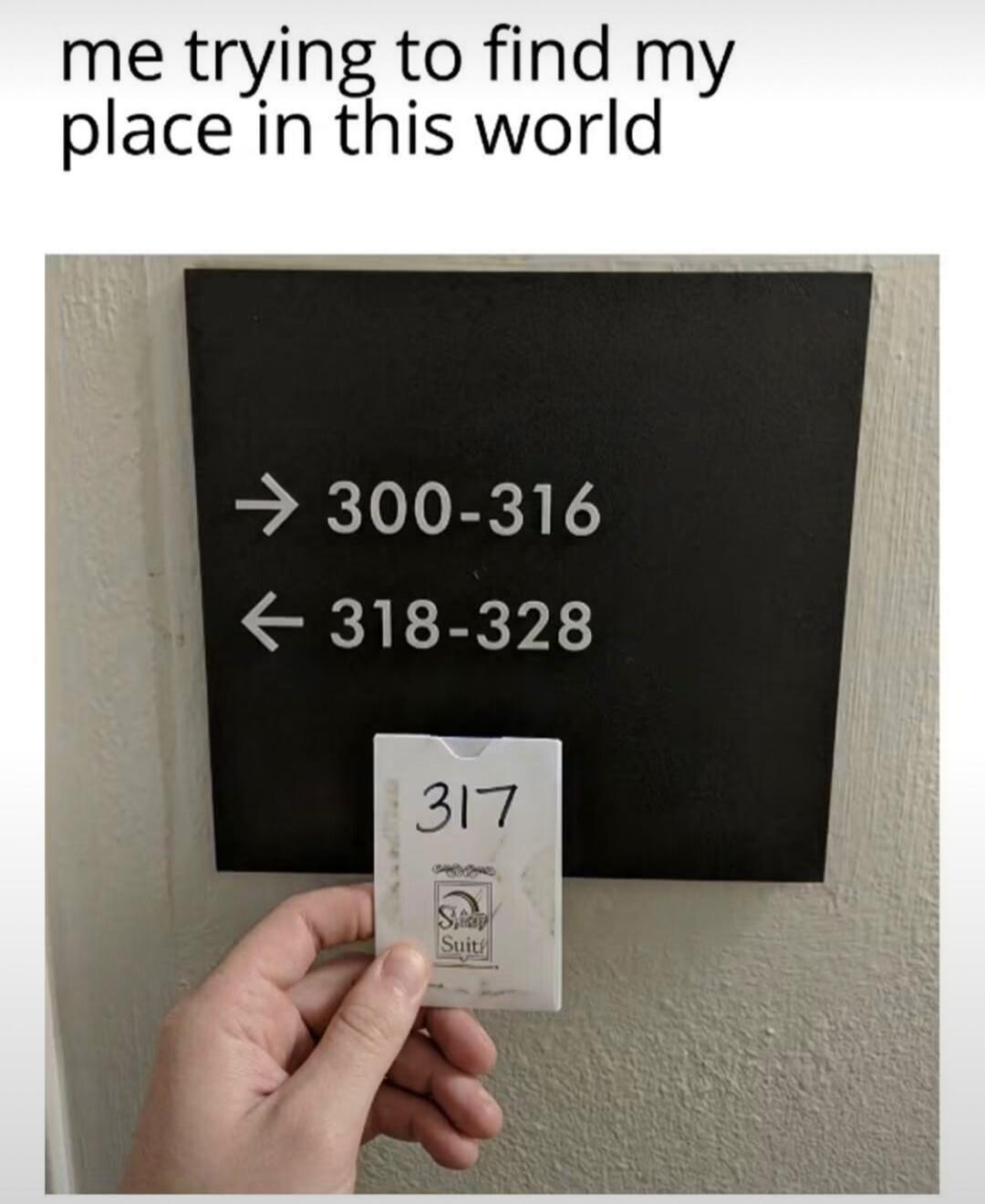 me trying to find my place in this world → 300-316 ← 318-328 317 Sleep Inn & Suites