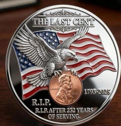 THE LAST CENT
R.I.P.
R.I.P. AFTER 232 YEARS OF SERVING.
1793-2025
LIBERTY