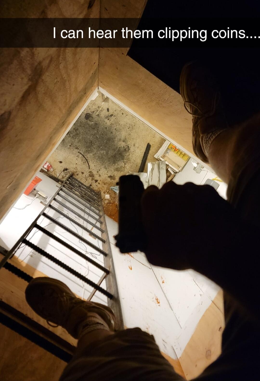 can hear them clipping coins