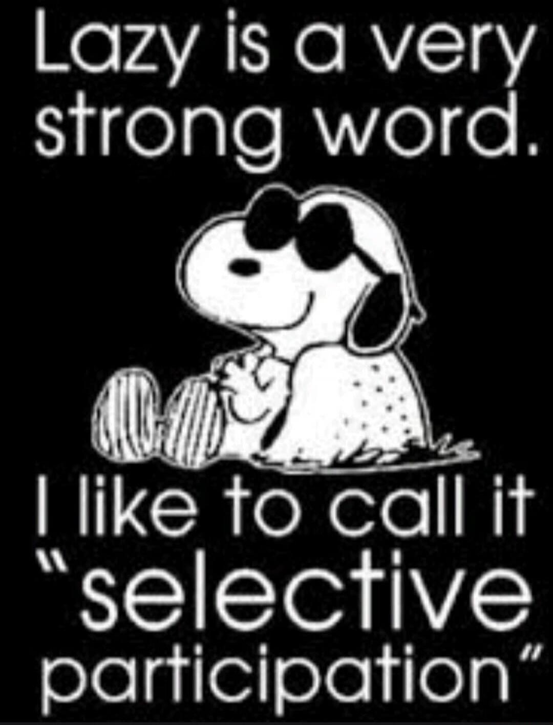 Lazy is a very strong word. I like to call it 